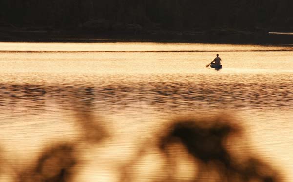 Evening paddler on Lake Insula