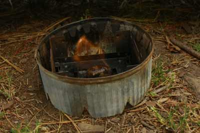 Esbit stove aflame