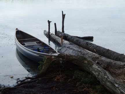 The dock at Badger campsite