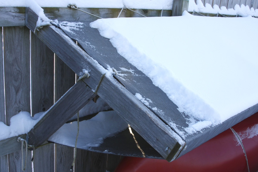 Canoe awning end view